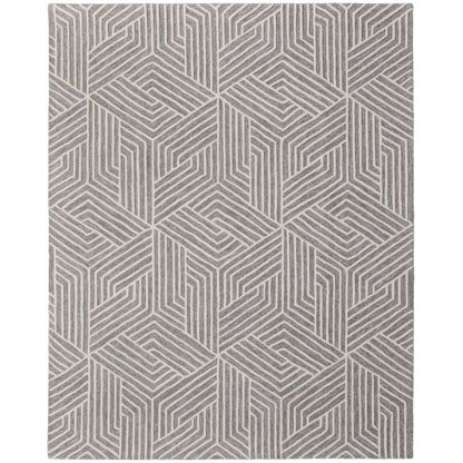Lytton Modern Geometric, Gray/Ivory Area Rug