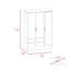 Armoire à miroir Bolton 120, quincaillerie en métal, armoire à deux portes, deux tiroirs, porte simple avec miroir, tringles