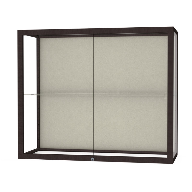 Vitrines en aluminium Champion Series H 36 po x l 30 po, Bronze foncé, Plaque de tissu