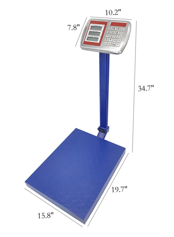 Weight Scale 660lbs Digital Floor Platform for Weighing Package Shipping  Mailing Postal Scale with LB/KG Price Calculator