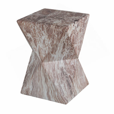 Tables de bout d'extérieur en ciment pour patio, table d'appoint GardenAccent en faux terrazzo, petite table d'appoint ronde et moderne pour l'extérieur, tabouret de jardin en souche d'arbre pour l'intérieur et l'extérieur