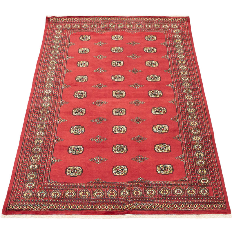 Tapis unique en laine noué à la main brun Bokhara des années 2010 de 6 pi x 8 pi 9 po Gren