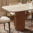Noaah Modern Dining Table for 6, Travertine Texture Stone Tabletop, Wood Legs with Solid Wood Veneer-924657657-924657658