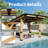 12 Ft. W X 10 Ft. D Outdoor Patio Metal‑Top Gazebo, Galvanized Steel Sloped Roof with Zipper Privacy Curtain, Pre‑Drilled Holes, Built‑in Ceiling Hooks & Side Shelves, All‑Season Wind Rain Snow Resistant