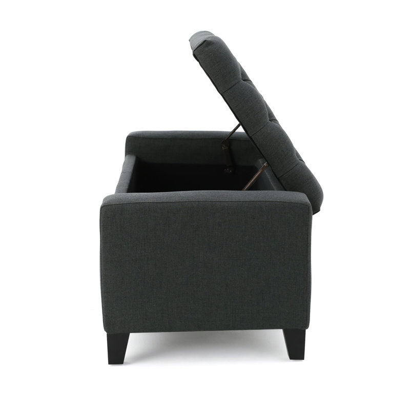 Modern Ottoman Bench, Dark Grey
