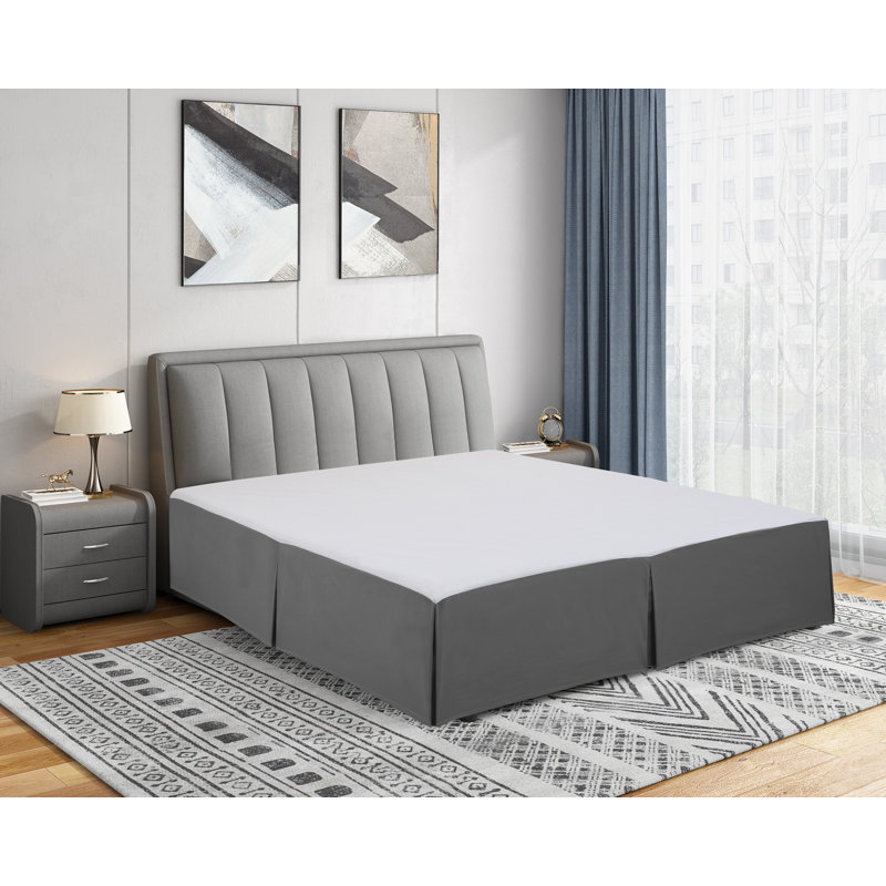 14" Soft Microfiber Bed Skirt - Basics by Wayfair™, Gray, King
