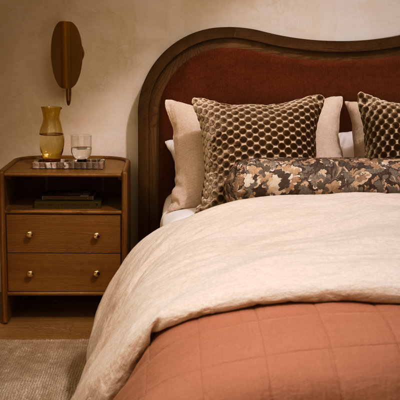 Mallory 2-Drawer Rounded Back Nightstand