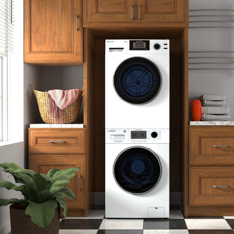 Laveuse à linge empilable Equator Ew 822 1,57cf + sécheuse Ed 866 3,1cf 110v, Blanc