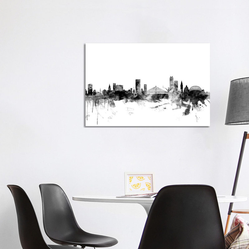 Liege, Belgium In Black & White by Michael Tompsett - Wrapped Canvas Gallery-Wrapped Canvas Giclée