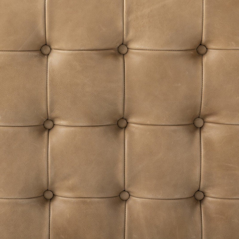 Cocktail Ottoman, Palermo Drift Genuine Leather