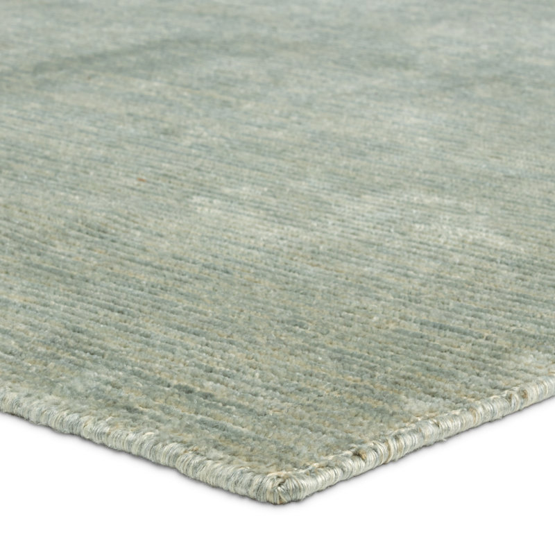 Tapis bleu uni tissé à la main Kohdyn, Tapis de couloir : 3 pi x 10 pi