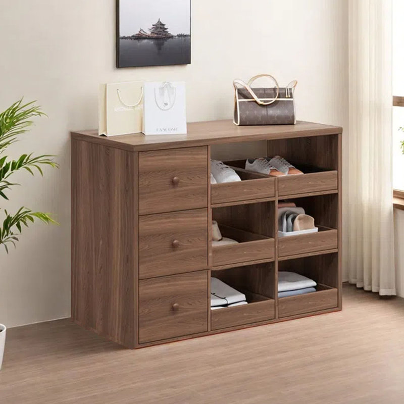 Solid Wood Display Case with Drawers and Pull-Out Trays, 35.43" H x 47.24" W x 23.62" D