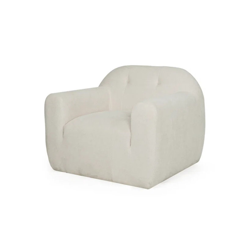 Fauteuil club moderne, Tissu crème