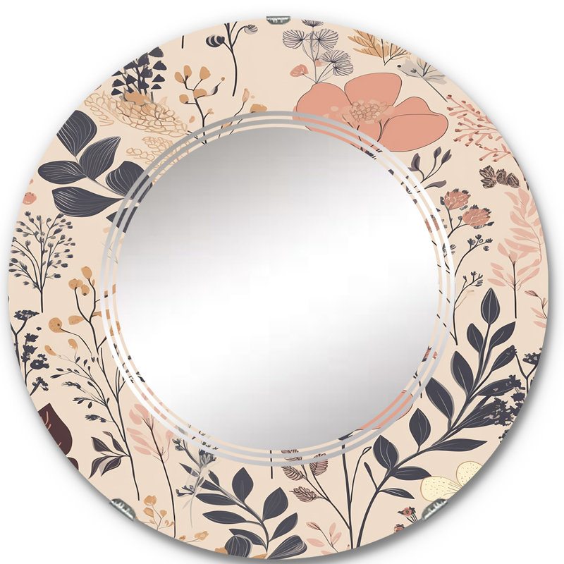 Pays-Bas - Miroir mural moderne rond, 24 po x 24 po