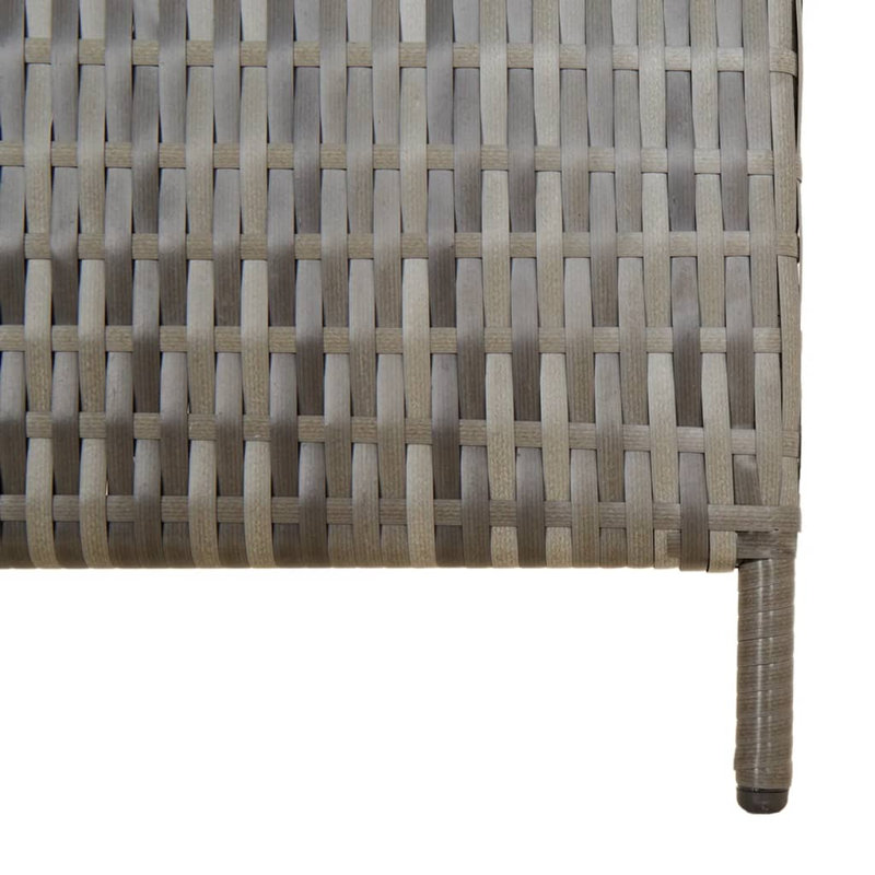  Paravent 5 panneaux en rotin de polyester gris, 5