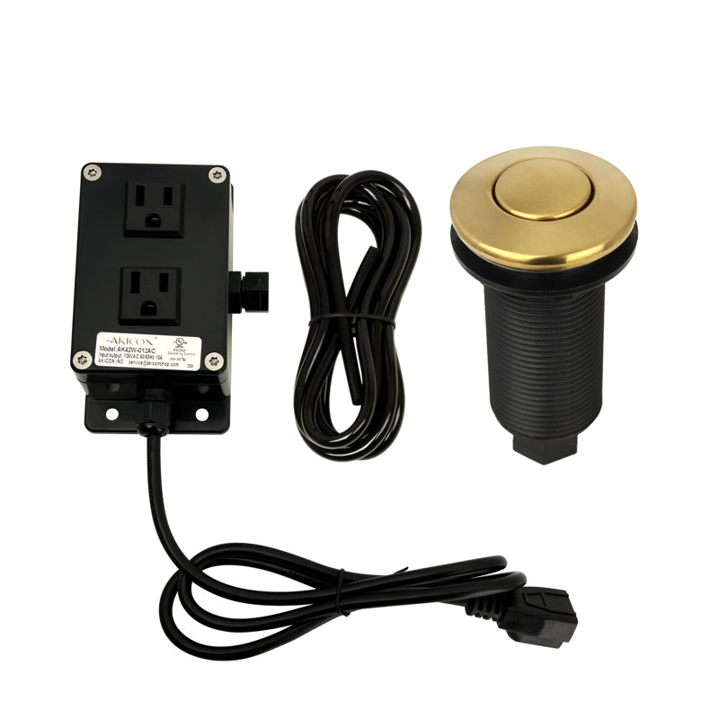 Garbage Disposal Kitchen Air Switch, Brushed Gold