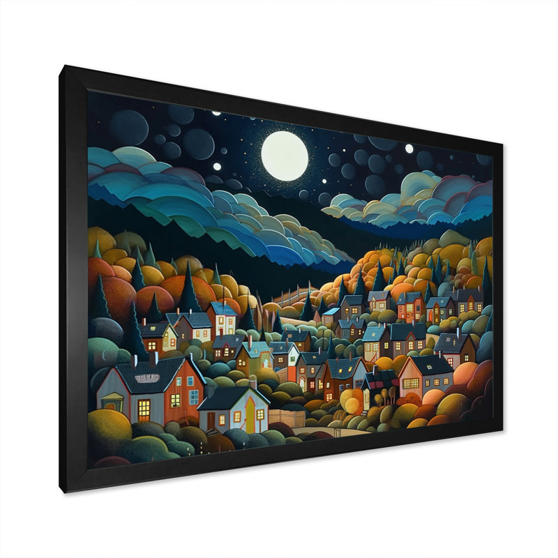 Petit village alpin de Nashima en automne IV, Cadre photo noir, H 12 po x l 20 po x P 1 po