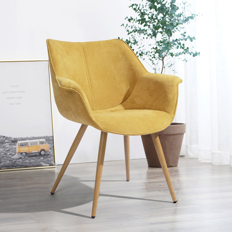 Chorlton 45cm H Velvet Upholstered Armchair, Yellow