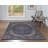 Breedlove Traditional Machine Woven Flatweave Blue and Ivory Area Rug with Non Skid Backing-506457382