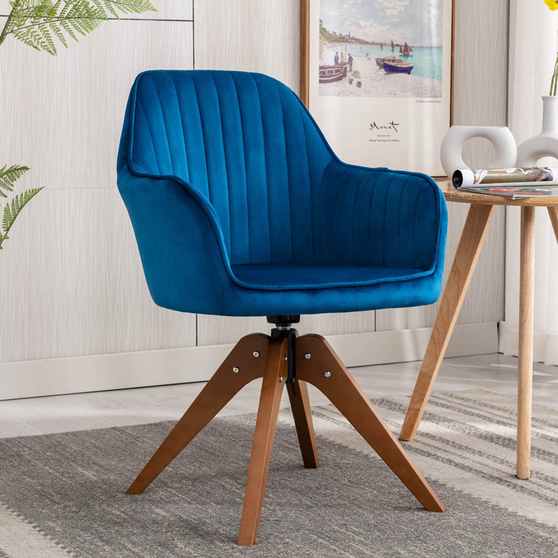 45.97cm H Upholstered Armchair, Blue Velvet