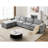151.18" Wide Adjustable Armrest Sectional With Two Ottomans