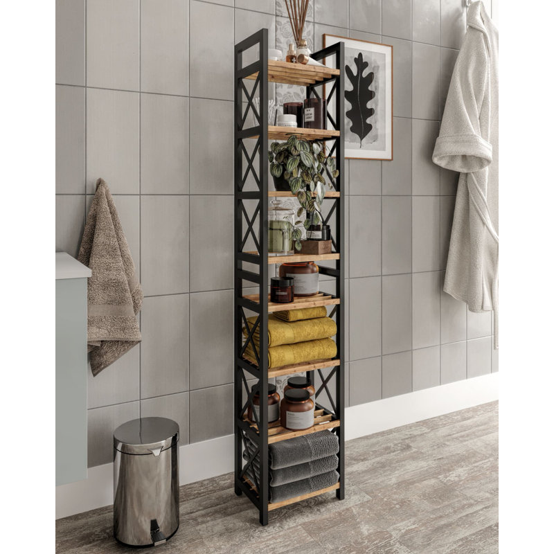 Particle Board / Chipboard Rectangle Accent Cabinet, 128 cm H x 23 cm L x 18 cm D