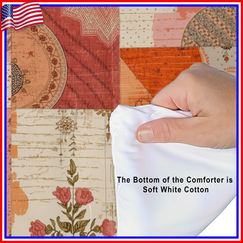 Bohemian Patchwork Pattern Comforter, Twin