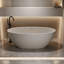 Baignoire de trempage autoportante de 59 pouces avec surface solide, pierre de résine beige, surface de bain confortable et résistante à l'usure en pouces, couleur, forme arrondie, bonne isolation