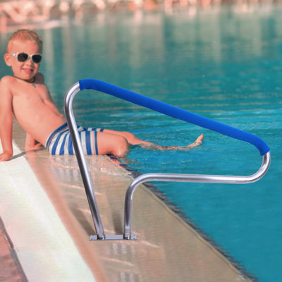 Pool Handrail 32" Swimming Pool Rail 304 Stainless Steel 250LBS Load Capacity Rustproof Pool Handrail