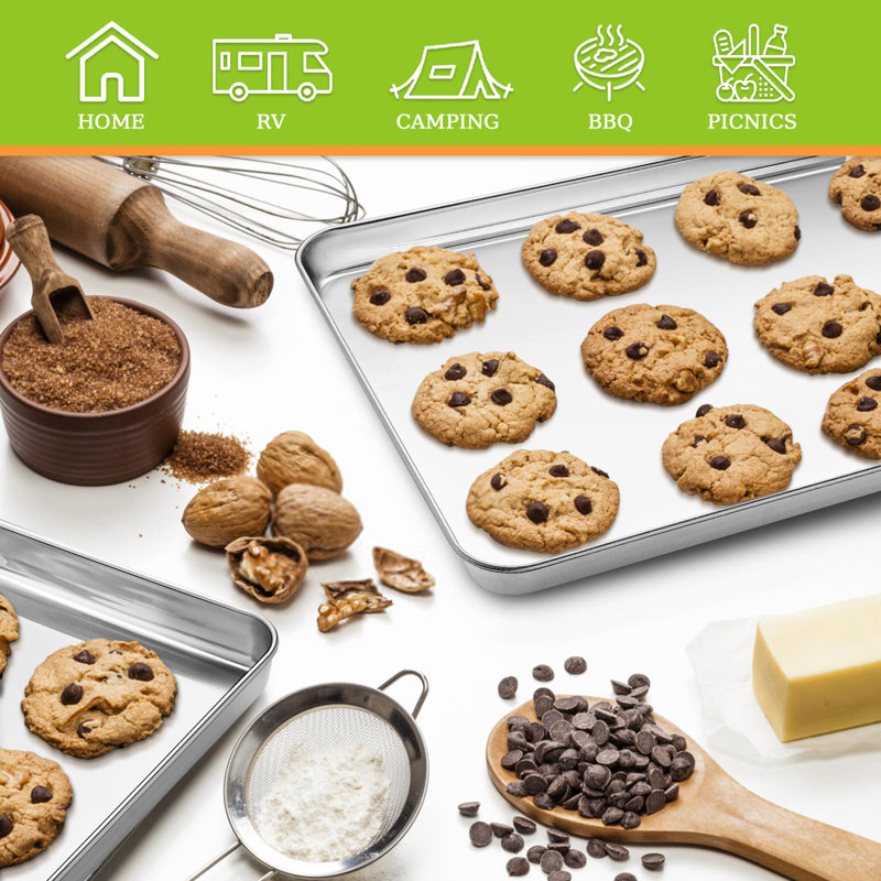 Small Baking Sheets Nonstick Set  9.5inch X 7.1inch - SS&CC 8 Inch Nonstick Sheet Pan Set For Baking Carbon Steel Baking Pans Cookie Sheets