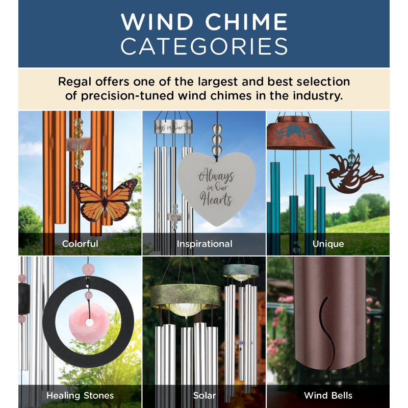 32" Silver Angel Sentiment Wind Chime with Aluminum Tubes