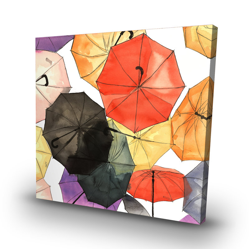 Suspended umbrellas - 32"x32" art on canvas