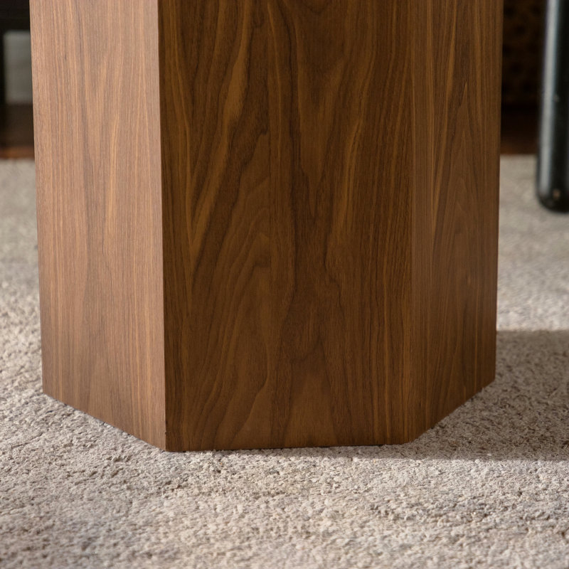 Table basse Hexagon, Bois naturel foncé
