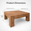 Table basse carrée en bois massif de 39,37 pouces avec pieds carrés robustes-1518196529