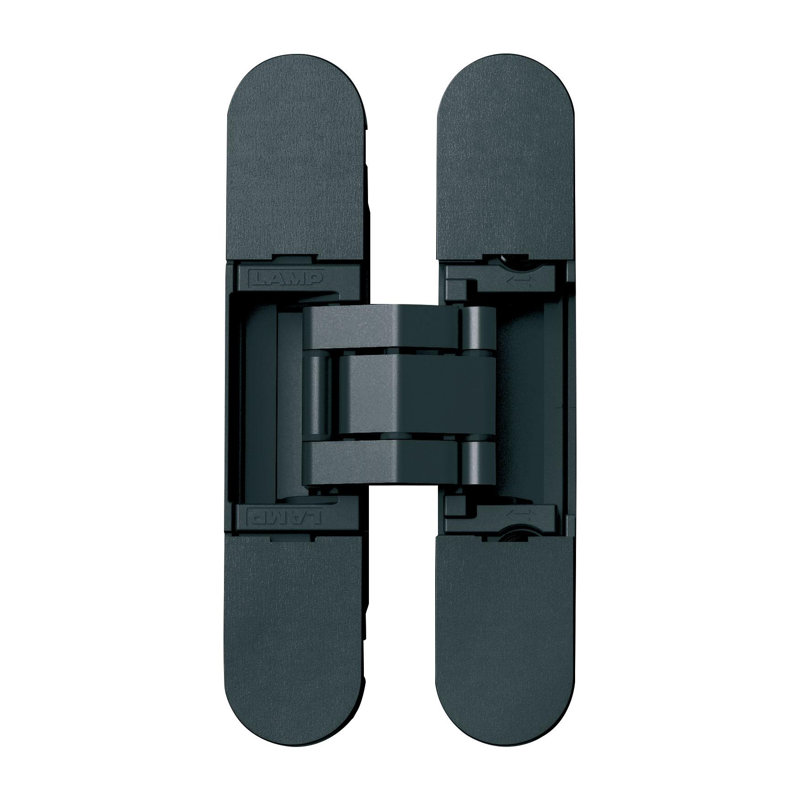 Sugatsune 3-Way Adjustable Concealed Hinge For Interior Doors, Matte Black Finish, Black