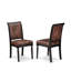 Ensemble de cuisine de style Mid-Century 7 pièces avec 6 chaises Parson en polyester texturé brun, dossier haut et une table en bois au fini noir sablé.-933947314-933947313