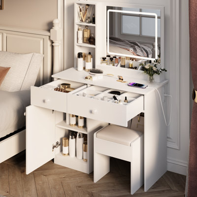 Élégant meuble-lavabo avec lumières et miroir