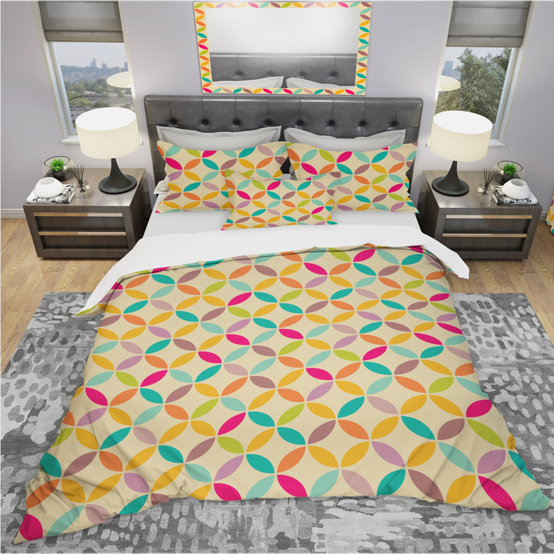 Ensemble de housse de couette moderne et contemporaine en microfibre jaune, Housse de couette double / grand + 2 taies