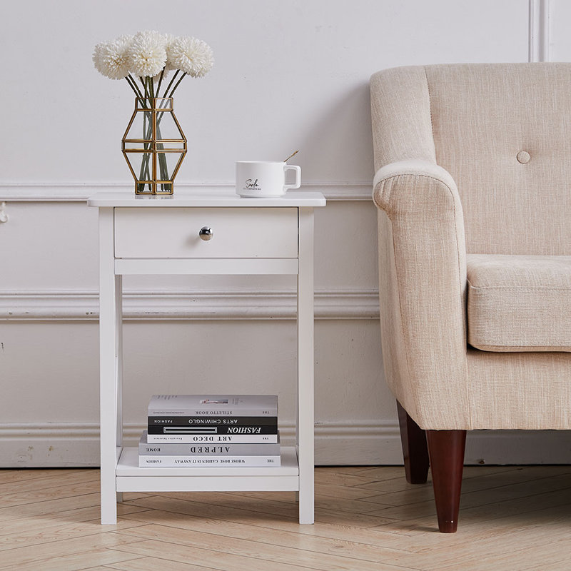 Seraphine 40cm W Bedside Table, White