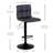 Swivel Upholstered Adjustable Height Counter Stool with Metal Frame-2107249626