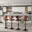 Ensemble de 2 tabourets de bar pivotants réglables de 24,5 à 33,5 po, structure en bois cintré avec similicuir et repose-pieds-1436287317