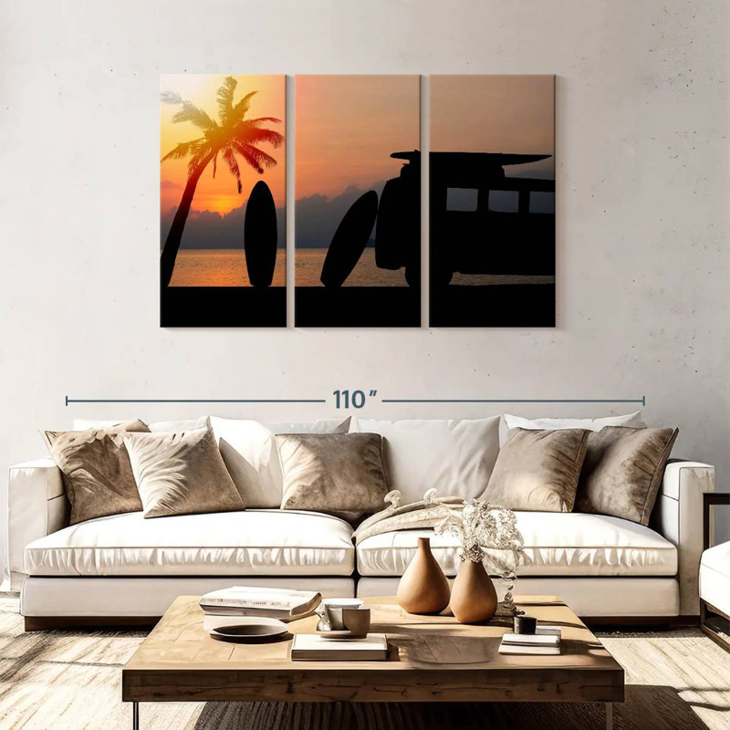 Senne Sunset Surf Trip, 48" H x 74" W