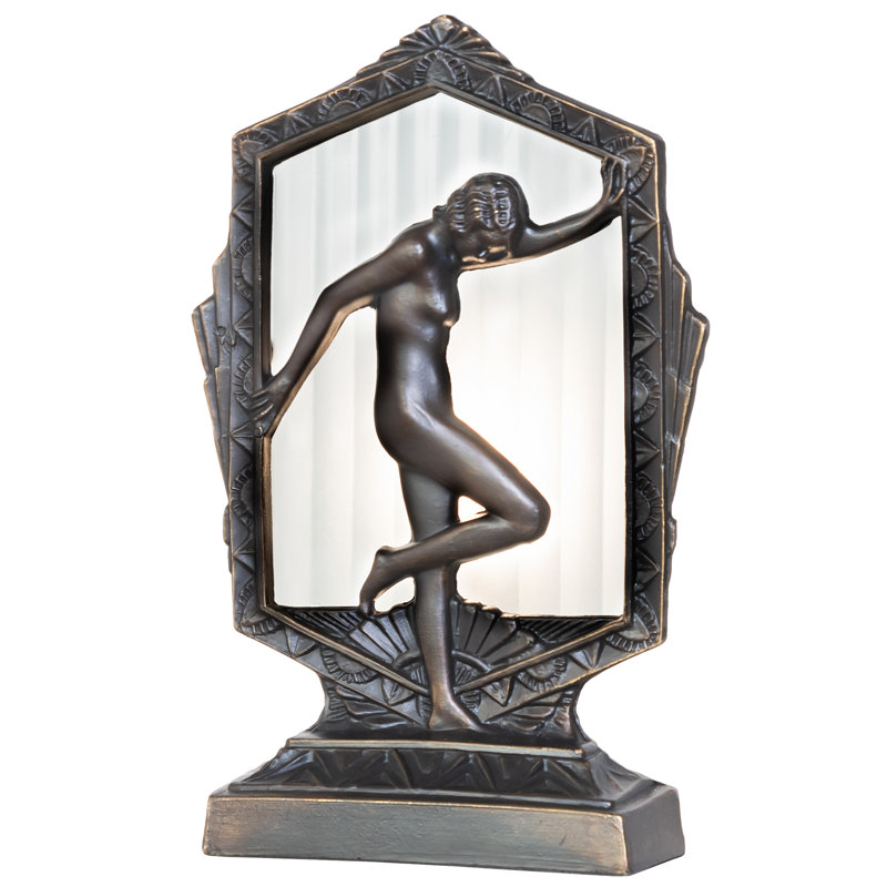 9" High Deco Posing Lady Accent Lamp, White