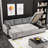 Beige Chenille 113" Sectional Sofa Bed with Storage Chaises, USB Ports & Cup Holders-257534055