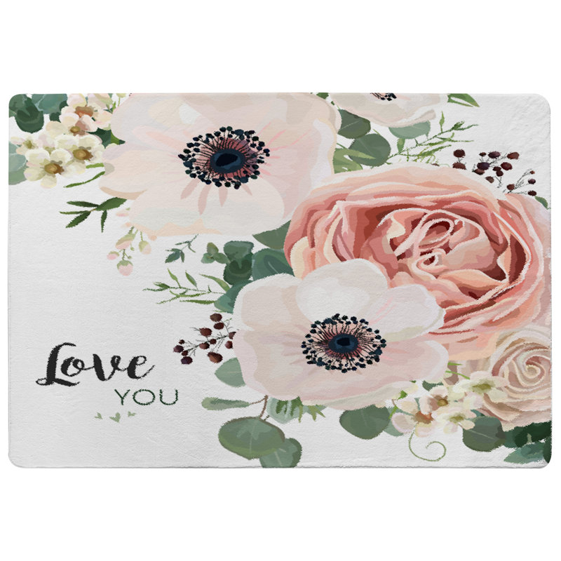 Partee Floral Shag Area Rug, Rectangle 60 x 110cm