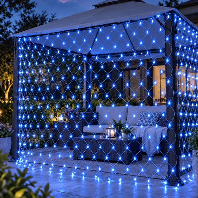 Guirlande lumineuse à DEL en filet, 8 lumières de Noël à brancher connectables pour la terrasse intérieure, le mariage et les fêtes