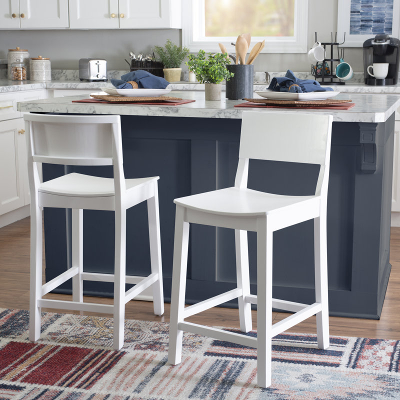 Tabouret de bar 30 po Yalingup, Blanc, Tabouret de comptoir (siège d'une hauteur de 24 p