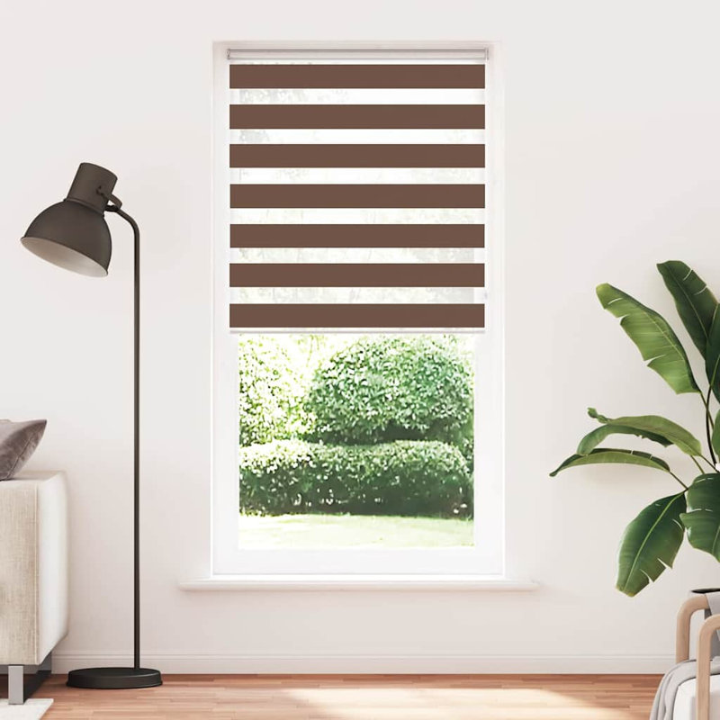 George Oliver Zebra Blind Polyester, Brown, 95cmW x 230cmL