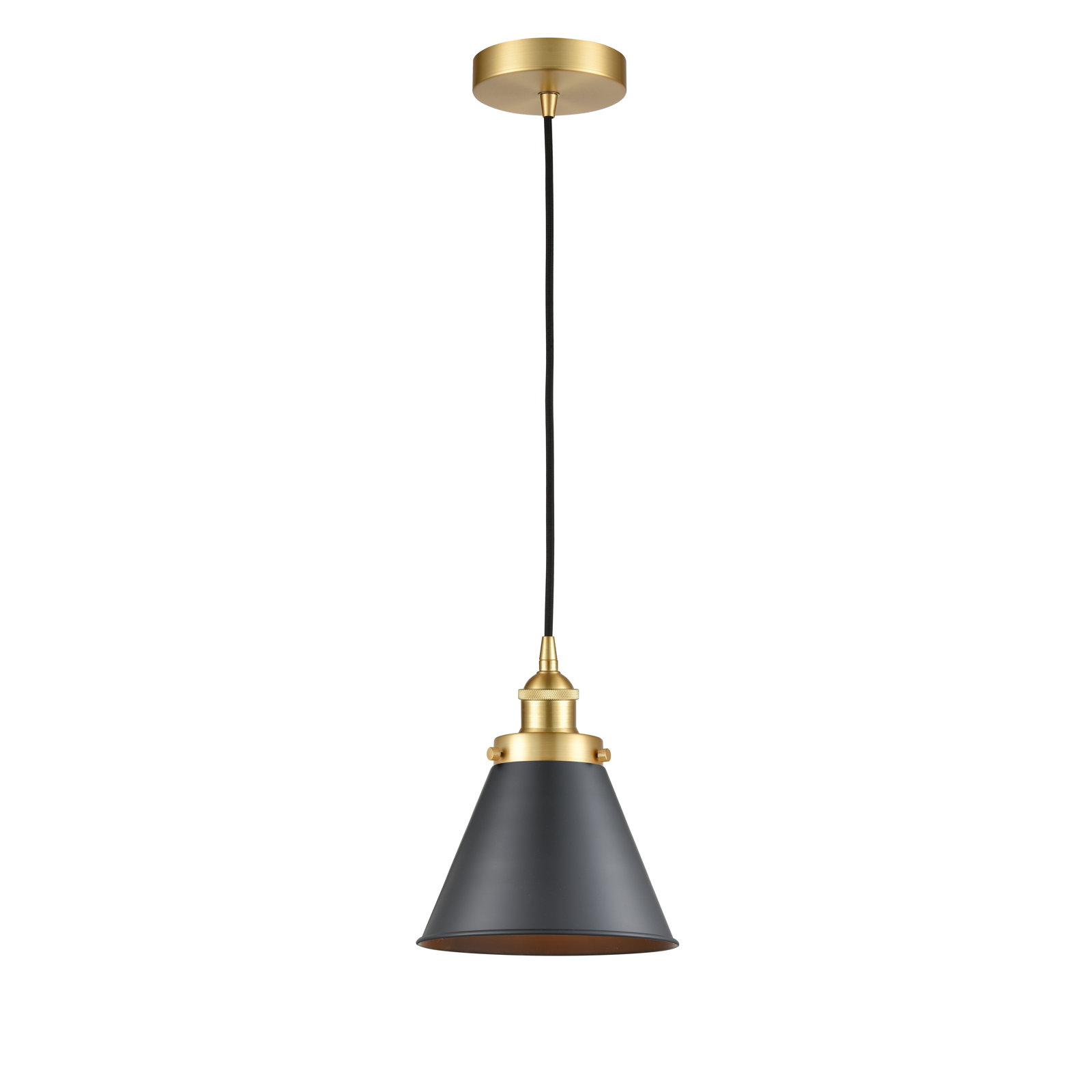 Rouvin Single Light Metal Dimmable Pendant, Satin Gold