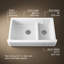 Évier de cuisine encastrable double L 35,69 po x l 21,56 po avec tablier haut Whitehaven®